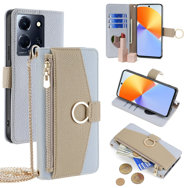 For Infinix Note 30 4G Crossbody Litchi Texture Leather Phone Case(Blue) - Infinix Cases by PMC TechLife | Online Shopping South Africa | PMC TechLife | Buy Now Pay Later Mobicred