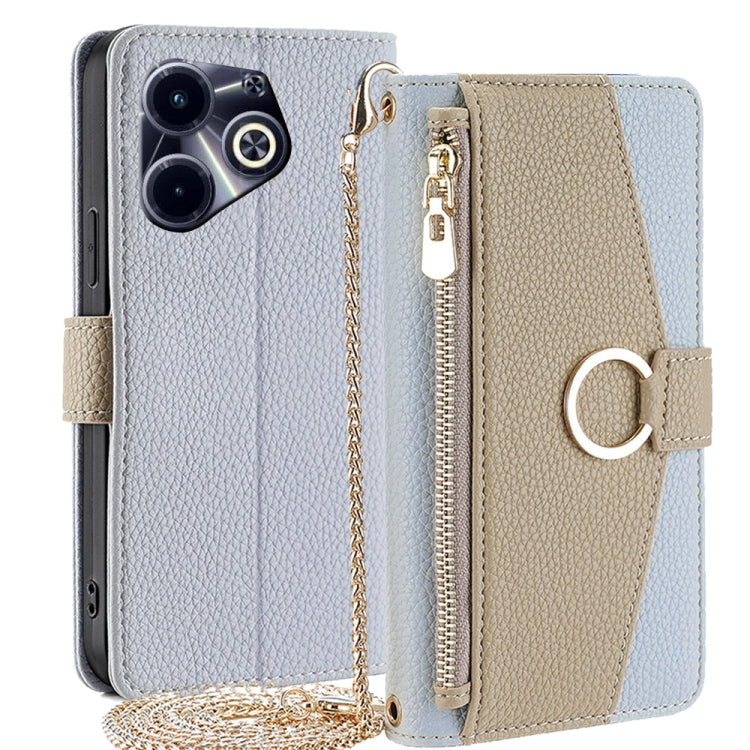 For Infinix Hot 40i Crossbody Litchi Texture Leather Phone Case(Blue) - Infinix Cases by PMC TechLife | Online Shopping South Africa | PMC TechLife | Buy Now Pay Later Mobicred