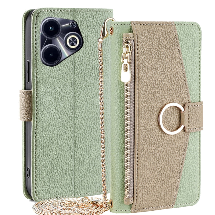 For Infinix Hot 40i Crossbody Litchi Texture Leather Phone Case(Green) - Infinix Cases by PMC TechLife | Online Shopping South Africa | PMC TechLife | Buy Now Pay Later Mobicred