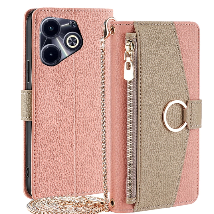 For Infinix Hot 40i Crossbody Litchi Texture Leather Phone Case(Pink) - Infinix Cases by PMC TechLife | Online Shopping South Africa | PMC TechLife | Buy Now Pay Later Mobicred