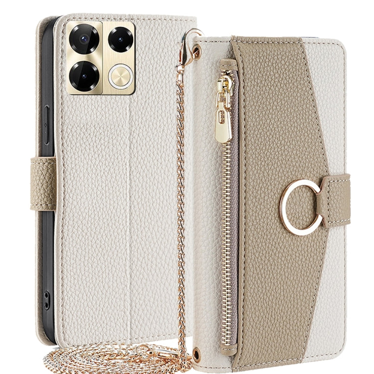 For Infinix Note 40 Pro 5G Crossbody Litchi Texture Leather Phone Case(White) - Infinix Cases by PMC TechLife | Online Shopping South Africa | PMC TechLife | Buy Now Pay Later Mobicred