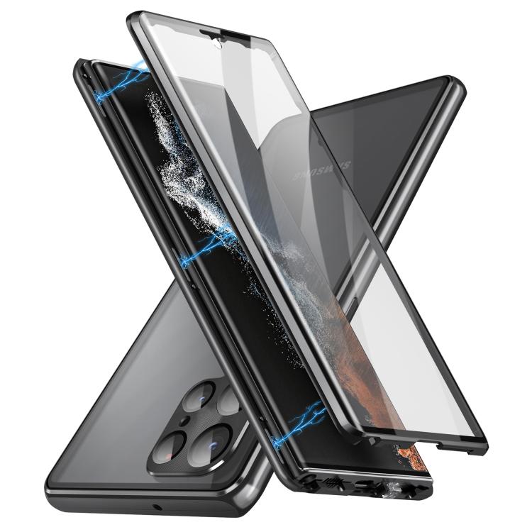 For Samsung Galaxy S25 Ultra 5G HD Full Cover Magnetic Metal Tempered Glass Phone Case(Black) - Galaxy S25 Ultra 5G Cases by PMC TechLife | Online Shopping South Africa | PMC TechLife | Buy Now Pay Later Mobicred