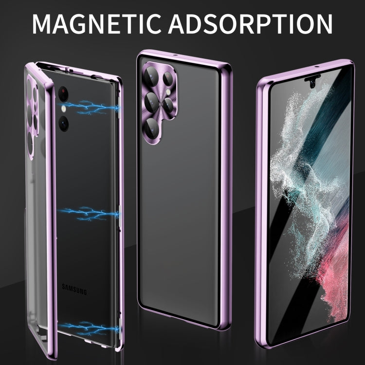 For Samsung Galaxy S24 Ultra 5G HD Full Cover Magnetic Metal Tempered Glass Phone Case(Gold) - Galaxy S24 Ultra 5G Cases by PMC TechLife | Online Shopping South Africa | PMC TechLife | Buy Now Pay Later Mobicred
