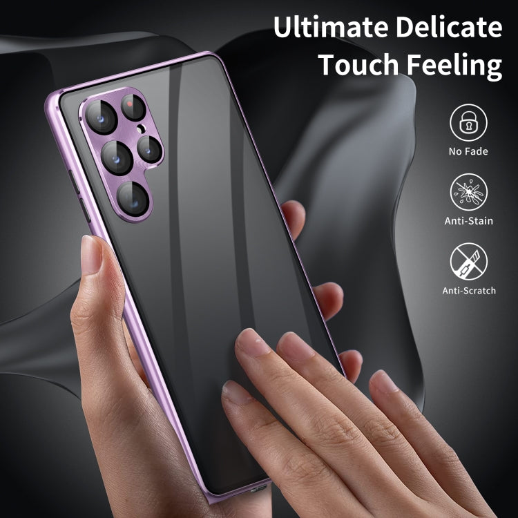 For Samsung Galaxy S25 Ultra 5G HD Full Cover Magnetic Metal Tempered Glass Phone Case(Gold) - Galaxy S25 Ultra 5G Cases by PMC TechLife | Online Shopping South Africa | PMC TechLife | Buy Now Pay Later Mobicred