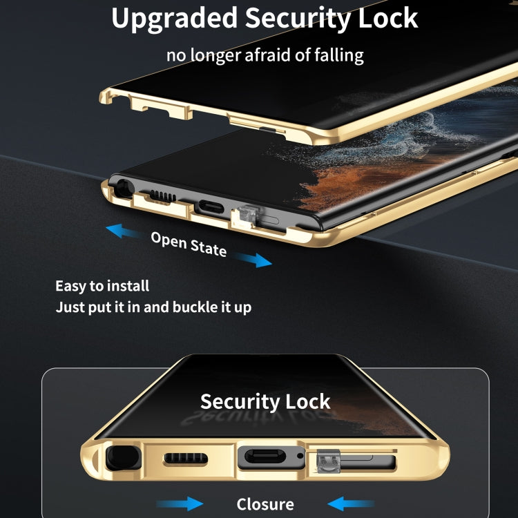 For Samsung Galaxy S25 Ultra 5G Privacy Full Cover Magnetic Metal Tempered Glass Phone Case(Green) - Galaxy S25 Ultra 5G Cases by PMC TechLife | Online Shopping South Africa | PMC TechLife | Buy Now Pay Later Mobicred