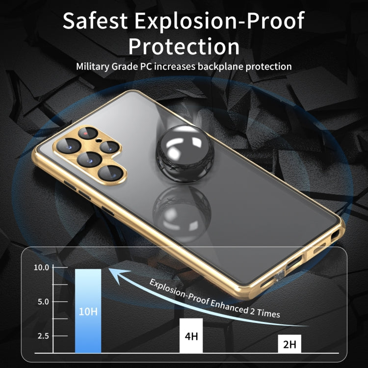 For Samsung Galaxy S24 Ultra 5G Privacy Full Cover Magnetic Metal Tempered Glass Phone Case(Black) - Galaxy S24 Ultra 5G Cases by PMC TechLife | Online Shopping South Africa | PMC TechLife | Buy Now Pay Later Mobicred