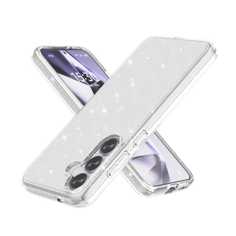 For Samsung Galaxy S25+ 5G Shockproof Terminator Glitter Powder Phone Case(White) - free shipping - PMC Jewellery - Order now!