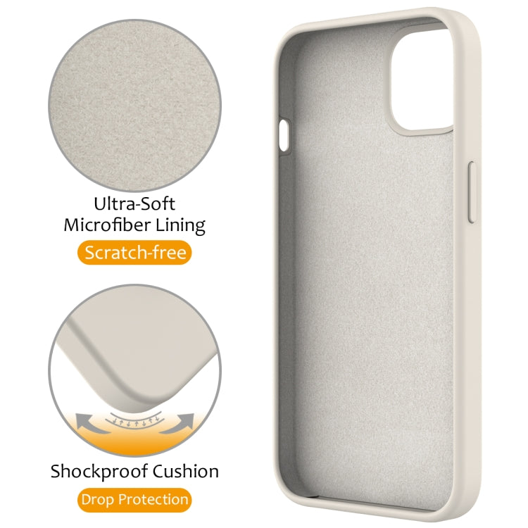 For iPhone 14 Plus MagSafe Magnetic Liquid Silicone Phone Case with Ring Holder(Antique White) - iPhone 14 Plus Cases by PMC TechLife | Online Shopping South Africa | PMC TechLife