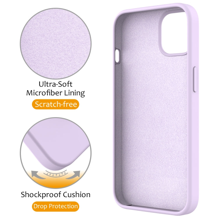 For iPhone 14 Plus MagSafe Magnetic Liquid Silicone Phone Case with Ring Holder(Lilac Purple) - iPhone 14 Plus Cases by PMC TechLife | Online Shopping South Africa | PMC TechLife