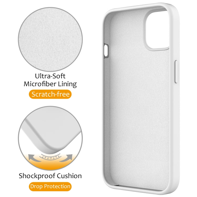 For iPhone 15 MagSafe Magnetic Liquid Silicone Phone Case with Ring Holder(White) - iPhone 15 Cases by PMC TechLife | Online Shopping South Africa | PMC TechLife
