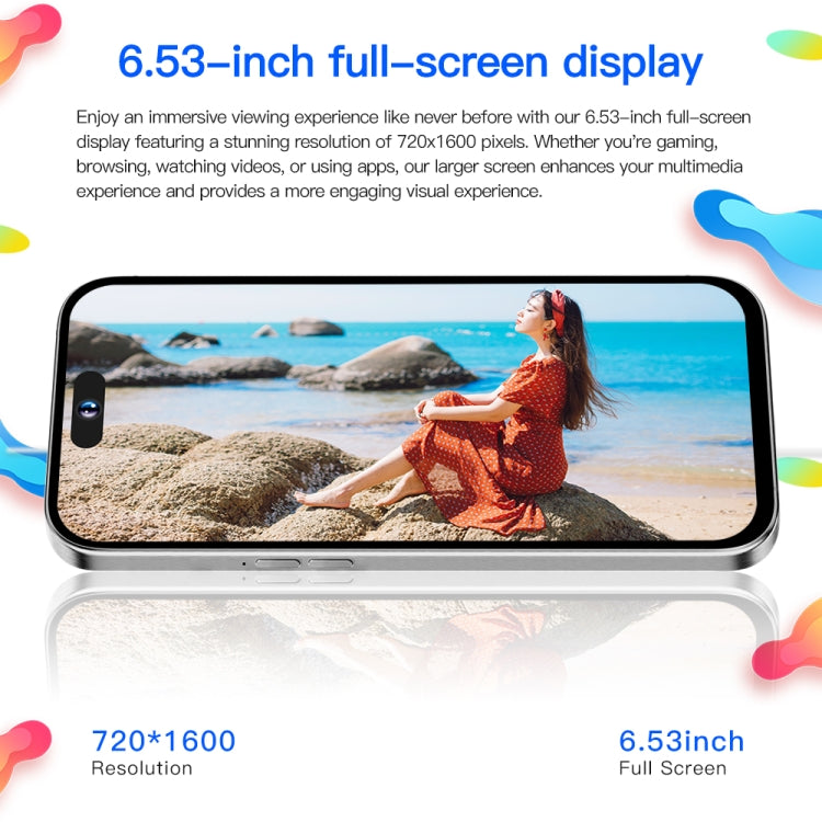 i15ProMax / U18, 3GB+32GB, 6.53 inch Face Identification Android 8.1 MTK6737 Quad Core, Network: 4G, OTG, Dual SIM(White) -  by PMC TechLife | Online Shopping South Africa | PMC TechLife