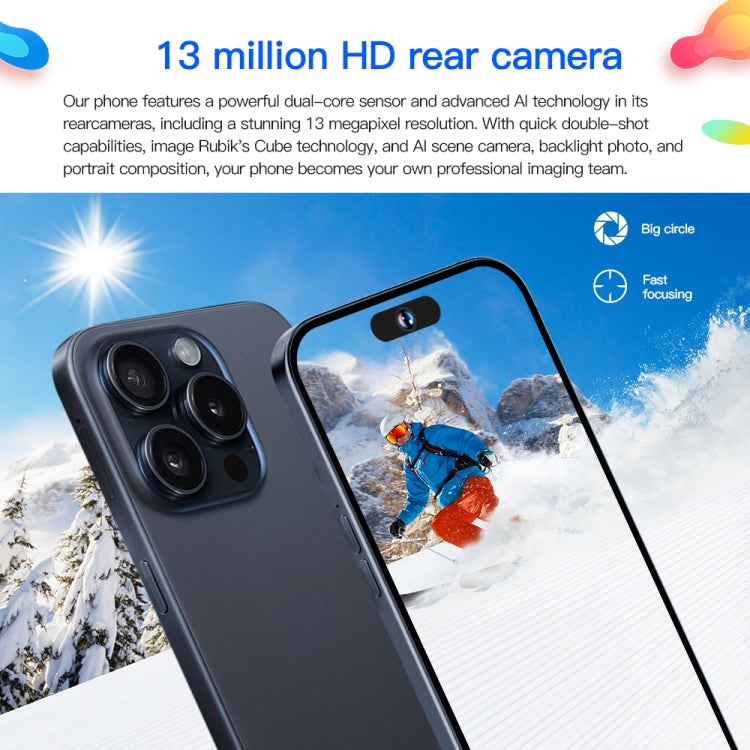 i15ProMax / U18, 3GB+32GB, 6.53 inch Face Identification Android 8.1 MTK6737 Quad Core, Network: 4G, OTG, Dual SIM(Blue) -  by PMC TechLife | Online Shopping South Africa | PMC TechLife
