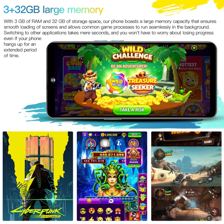 M6Pro / U30, 3GB+32GB, 6.53 inch Screen, Face Identification, Android 8.1 MTK6737 Quad Core, Network: 4G, OTG, Dual SIM(Green) -  by PMC TechLife | Online Shopping South Africa | PMC TechLife