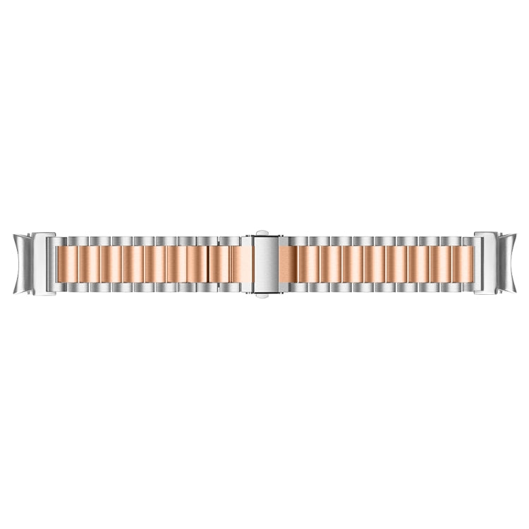For Samsung Galaxy Watch 6 Quick Release Button Three-bead Stainless Steel Watch Band(Silver Rose Gold) - free shipping - PMC TechLife - Order now!