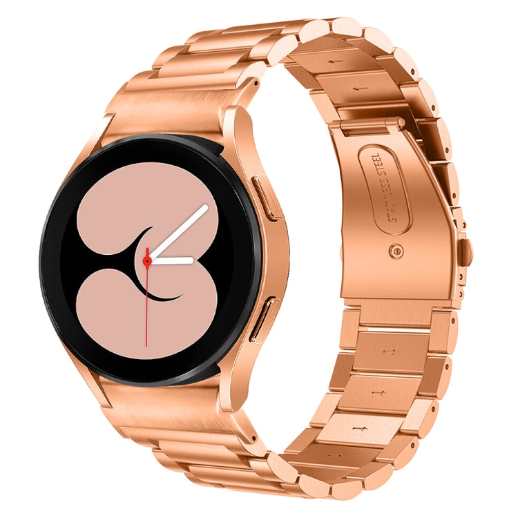 For Samsung Galaxy Watch 6 Quick Release Button Three-bead Stainless Steel Watch Band(Rose Gold) - free shipping - PMC TechLife - Order now!