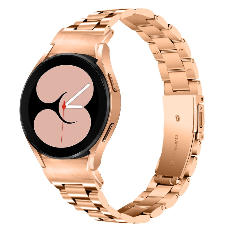 For Samsung Galaxy Watch 6 Quick Release Button Slim Three-bead Stainless Steel Watch Band(Rose Gold) - free shipping - PMC TechLife - Order now!