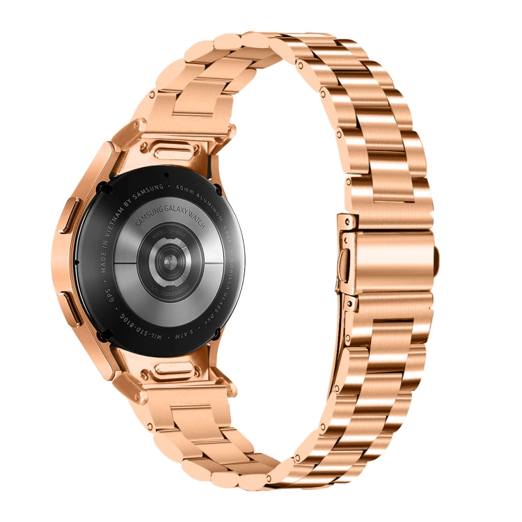 For Samsung Galaxy Watch 6 Quick Release Button Slim Three-bead Stainless Steel Watch Band(Rose Gold) - free shipping - PMC TechLife - Order now!