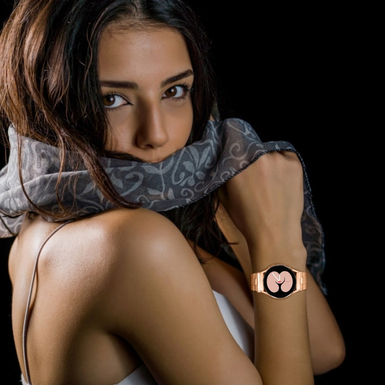 For Samsung Galaxy Watch 6 Quick Release Button Slim Three-bead Stainless Steel Watch Band(Rose Gold) - free shipping - PMC TechLife - Order now!