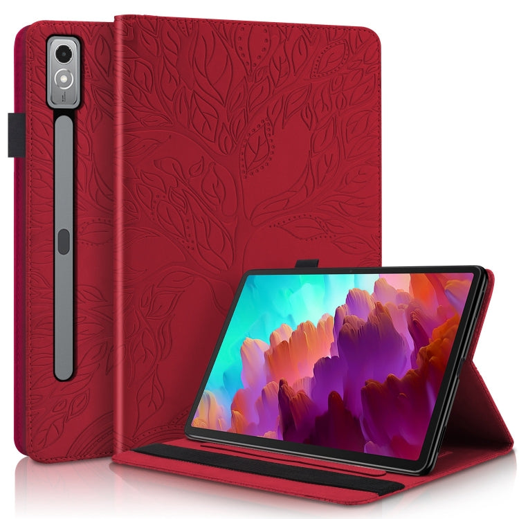 For Lenovo Tab P12 / Xiaoxin Pad Pro 12.7 2023 Life Tree Series Horizontal Flip Leather Tablet Case(Red) - Lenovo by PMC TechLife | Online Shopping South Africa | PMC TechLife | Buy Now Pay Later Mobicred
