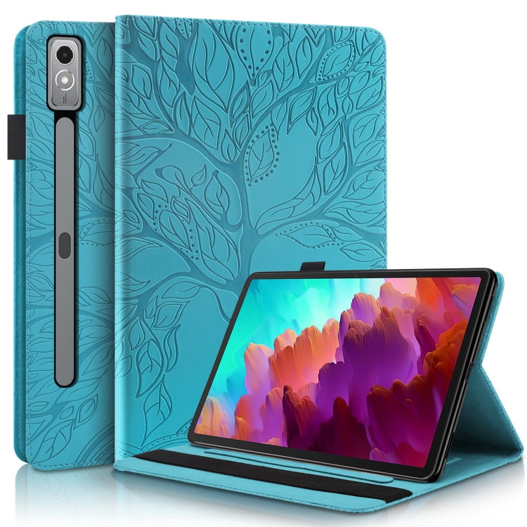 For Lenovo Tab P12 /Xiaoxin Pad Pro 12.7 Life Tree Series Horizontal Flip Leather Tablet Case(Lake Blue) - Lenovo by PMC TechLife | Online Shopping South Africa | PMC TechLife