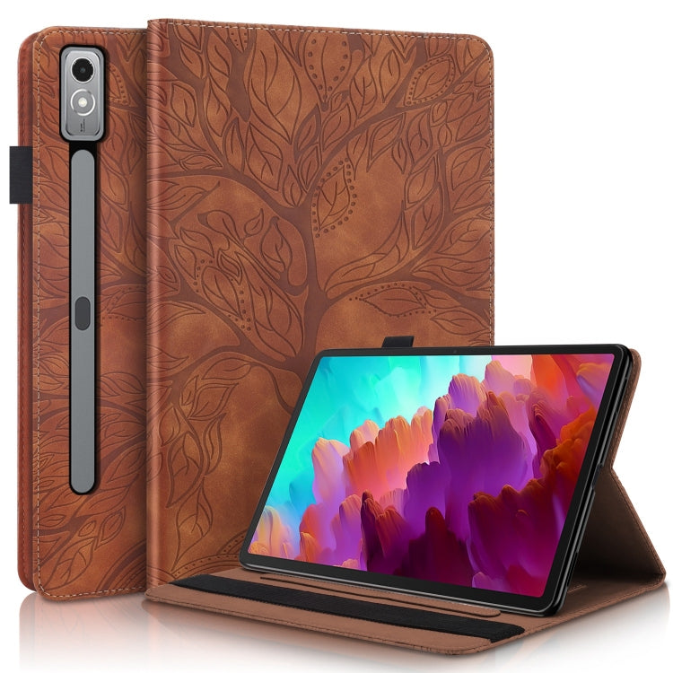 For Lenovo Tab P12 / Xiaoxin Pad Pro 12.7 2023 Life Tree Series Horizontal Flip Leather Tablet Case(Brown) - Lenovo by PMC TechLife | Online Shopping South Africa | PMC TechLife | Buy Now Pay Later Mobicred
