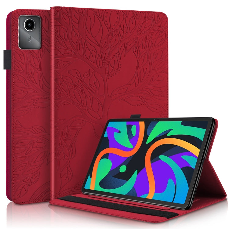 For Lenovo Tab M11 / Xiaoxin Pad 11 2024 Life Tree Series Horizontal Flip Leather Tablet Case(Red) - Lenovo by PMC Jewellery | Online Shopping South Africa | PMC Jewellery | Buy Now Pay Later Mobicred