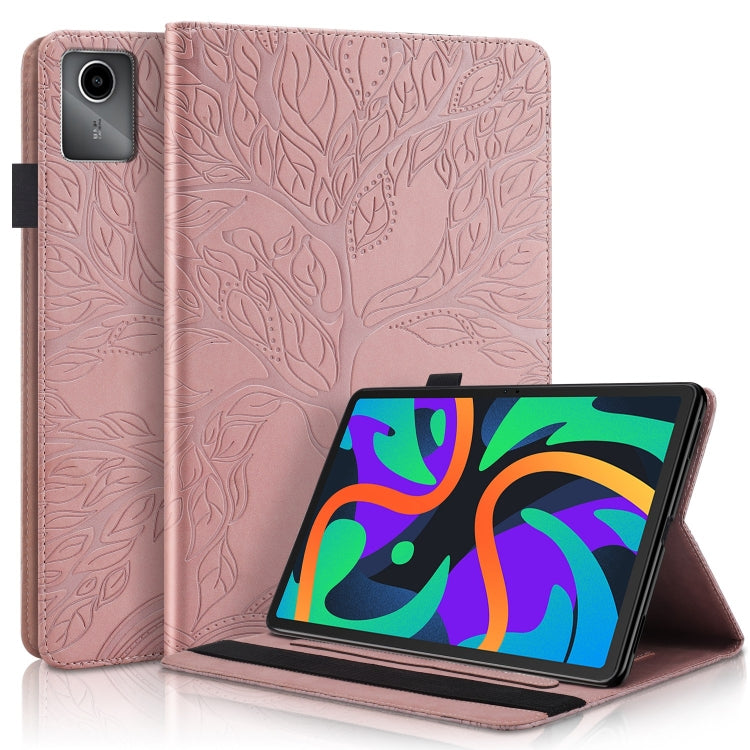 For Lenovo Tab M11 / Xiaoxin Pad 11 2024 Life Tree Series Horizontal Flip Leather Tablet Case(Rose Gold) - Lenovo by PMC Jewellery | Online Shopping South Africa | PMC Jewellery | Buy Now Pay Later Mobicred