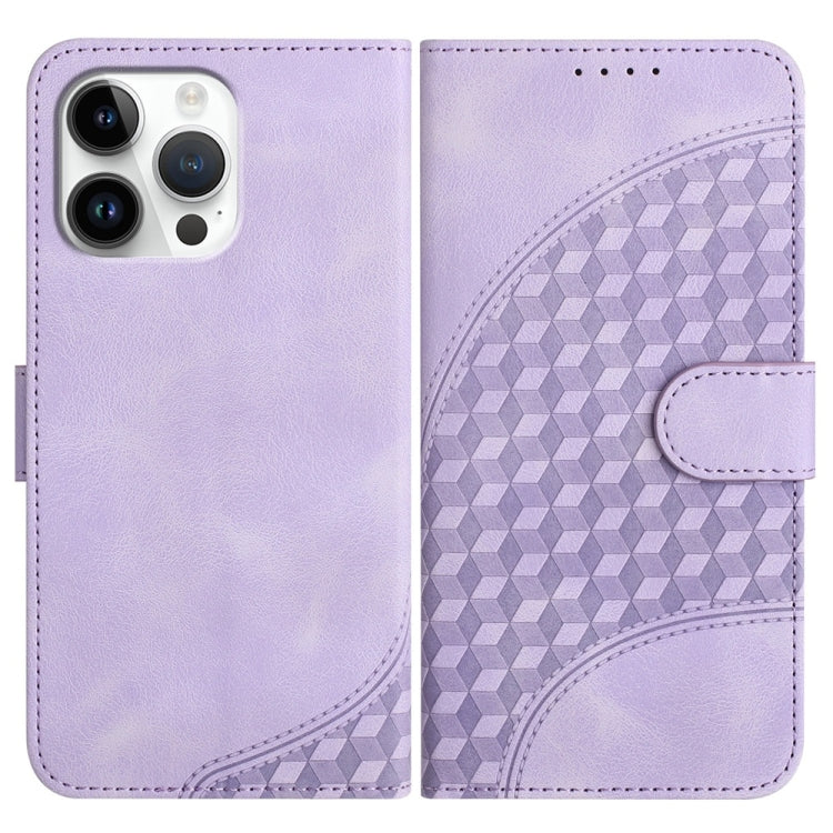 For iPhone 16 Pro Max YX0060 Elephant Head Embossed Phone Leather Case with Lanyard(Light Purple) - iPhone 16 Pro Max Cases by PMC TechLife | Online Shopping South Africa | PMC TechLife | Buy Now Pay Later Mobicred