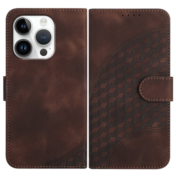 For iPhone 16 Pro YX0060 Elephant Head Embossed Phone Leather Case with Lanyard(Coffee) - iPhone 16 Pro Cases by PMC TechLife | Online Shopping South Africa | PMC TechLife | Buy Now Pay Later Mobicred