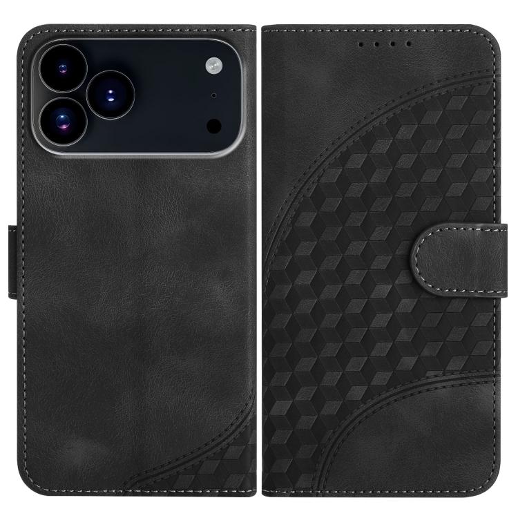 For iPhone 17 Pro Max YX0060 Elephant Head Embossed Phone Leather Case with Lanyard(Black) - free shipping - PMc TechLife - Order now!