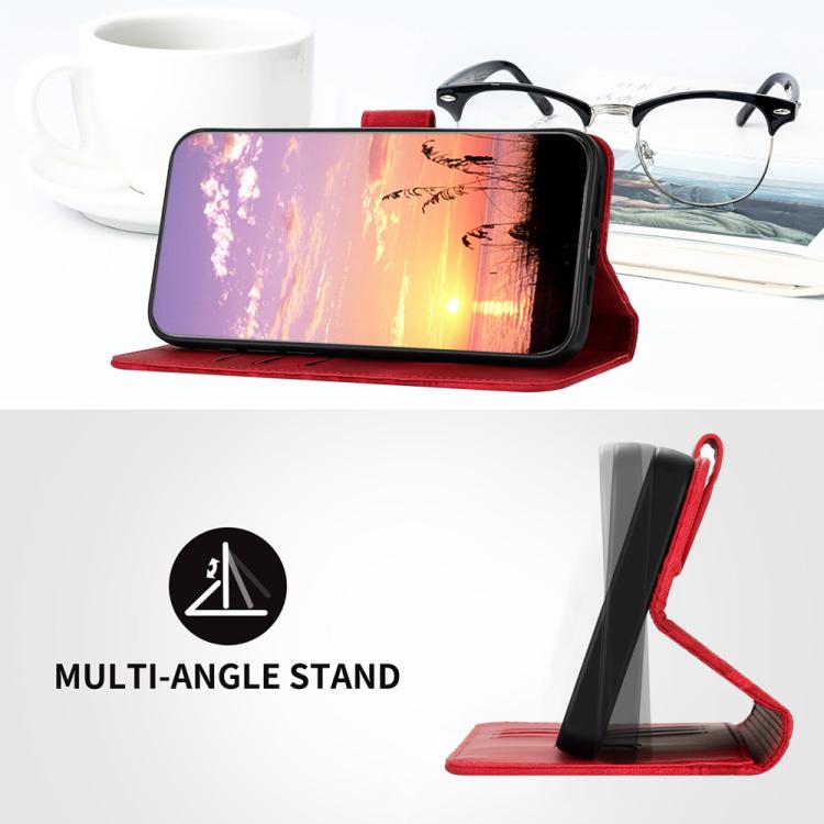 For iPhone 17 Pro YX0060 Elephant Head Embossed Phone Leather Case with Lanyard(Red) - free shipping - PMc TechLife - Order now!