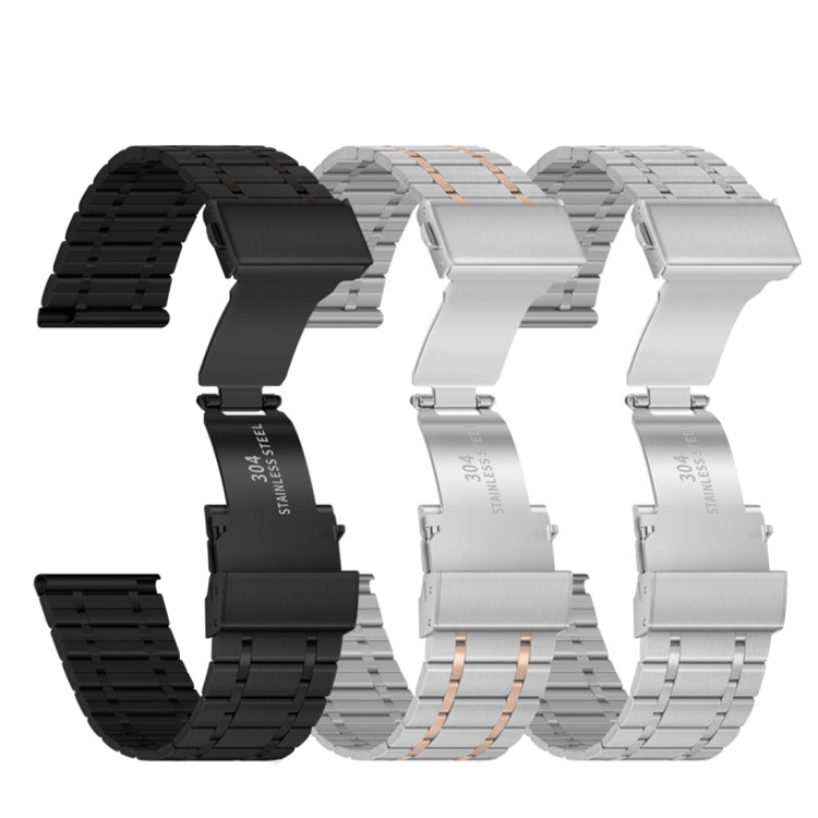 22mm Universal Dual Press Buckle Five-bead Stainless Steel Watch Band(Silver) - free shipping - PMC TechLife - Order now!