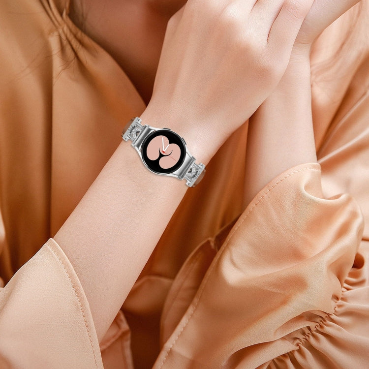 For Samsung Galaxy Watch6 / 6 Classic M Letter D-shaped Twill Leather Watch Band(Silver Brown) - free shipping - PMC TechLife - Order now!