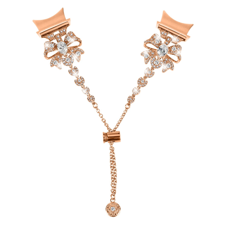 For Samsung Galaxy Watch6 / 6 Classic Bowknot Glitter Diamond Bracelet Watch Band(Rose Gold) - Watch Bands by PMC TechLife | Online Shopping South Africa | PMC TechLife