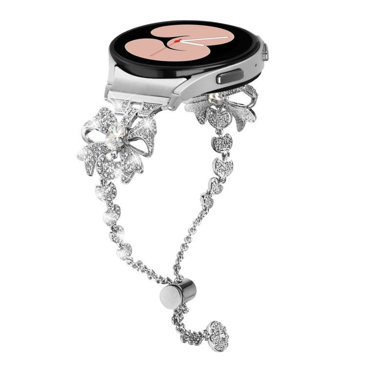 For Samsung Galaxy Watch6 / 6 Classic Bowknot Glitter Diamond Bracelet Watch Band(Silver) - free shipping - PMC TechLife - Order now!