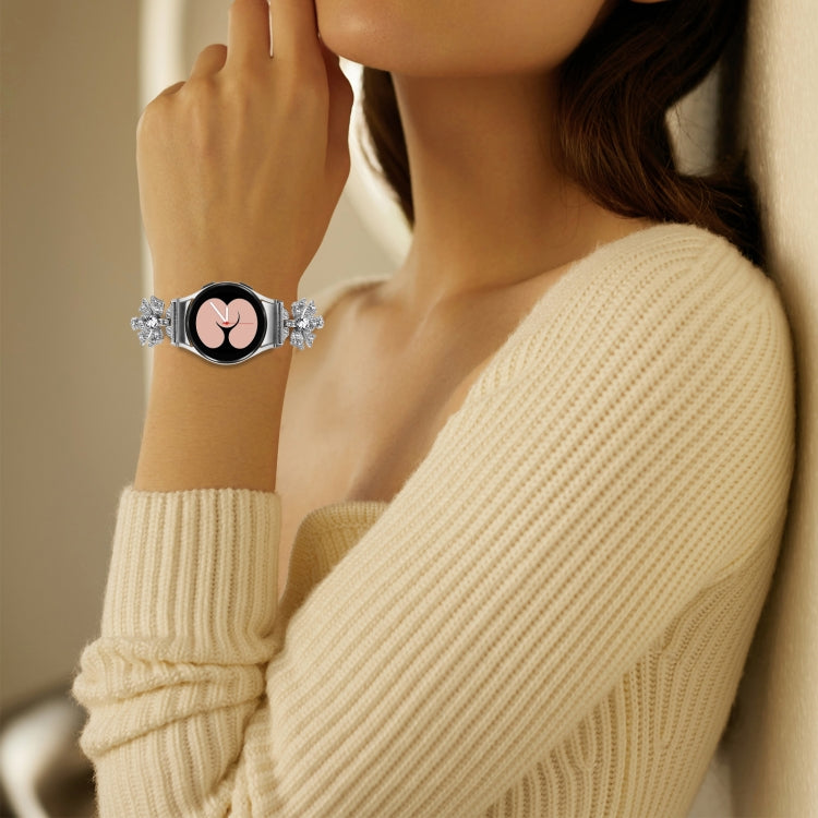 For Samsung Galaxy Watch6 / 6 Classic Bowknot Glitter Diamond Bracelet Watch Band(Silver) - free shipping - PMC TechLife - Order now!