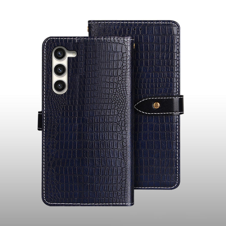 For Samsung Galaxy S24 5G idewei Crocodile Texture Leather Phone Case(Dark Blue) - free shipping - PMC Jewellery - Order now!