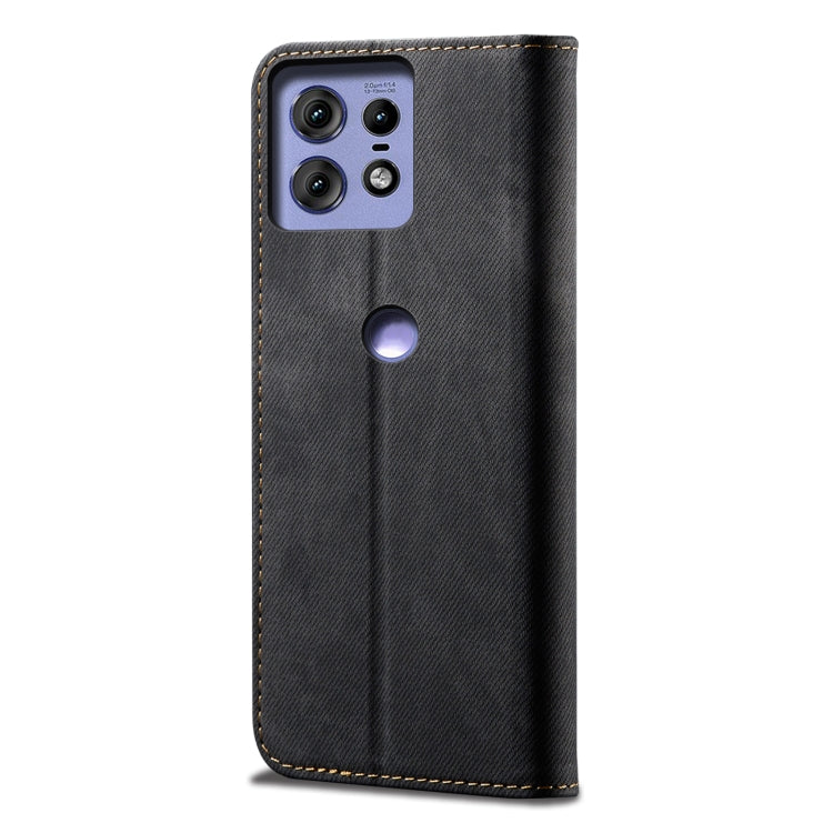 For Motorola Edge 50 Pro 5G Denim Texture Flip Leather Phone Case(Black) - free shipping - PMC TechLife - Order now!