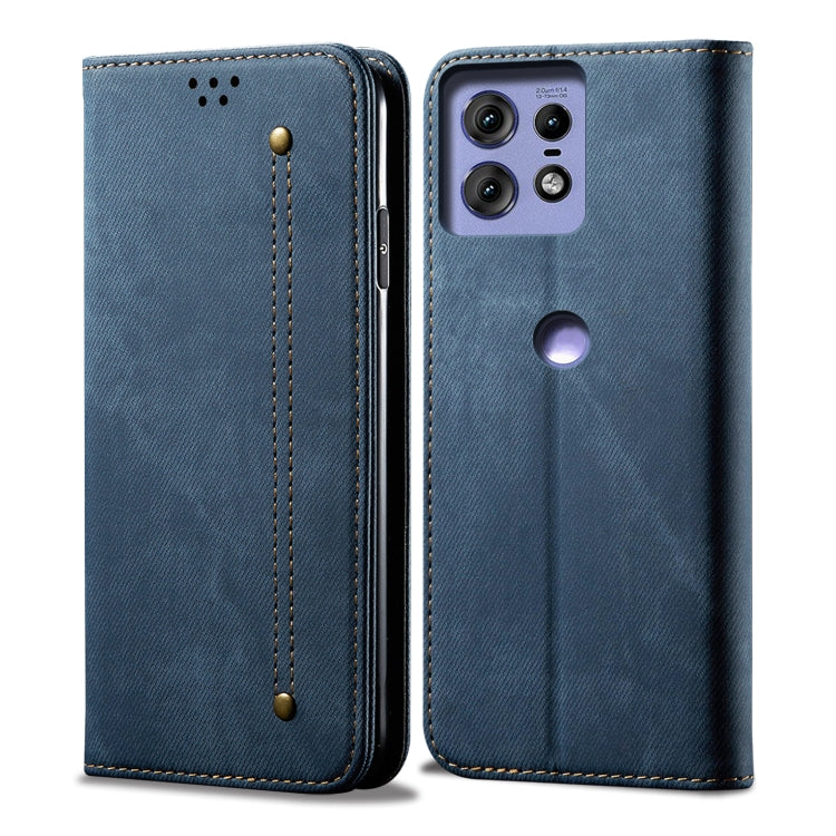 For Motorola Edge 50 Pro 5G Denim Texture Flip Leather Phone Case(Blue) - free shipping - PMC TechLife - Order now!