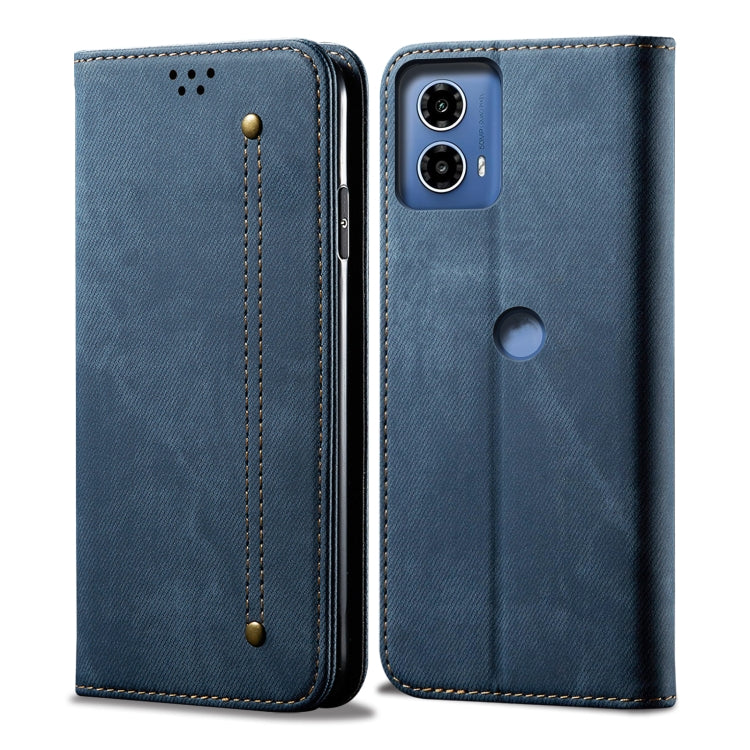 For Motorola Moto G34 Denim Texture Flip Leather Phone Case(Blue) - free shipping - PMC TechLife - Order now!