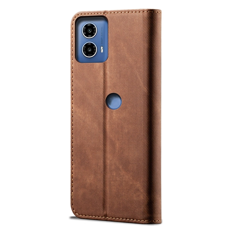 For Motorola Edge 50 Fusion Denim Texture Flip Leather Phone Case(Brown) - free shipping - PMC TechLife - Order now!
