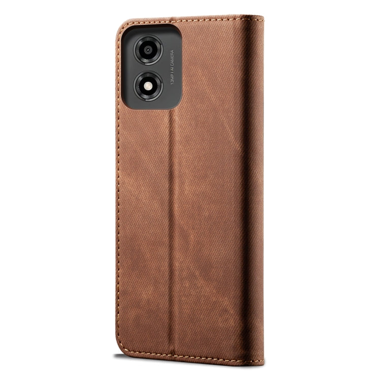 For Motorola Moto E14 Denim Texture Flip Leather Phone Case(Brown) - free shipping - PMC TechLife - Order now!