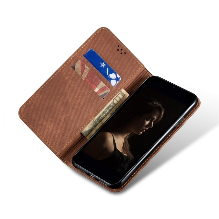 For Motorola Moto G54 Power 5G Denim Texture Flip Leather Phone Case(Brown) - free shipping - PMC TechLife - Order now!