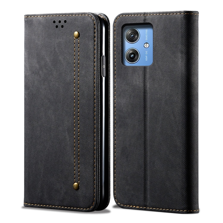 For Motorola Moto G64 5G Global Denim Texture Flip Leather Phone Case(Black) - free shipping - PMC TechLife - Order now!