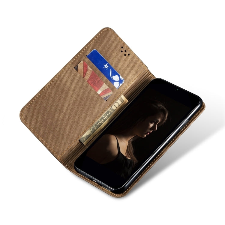 For Motorola Moto G34 5G / G45 5G Denim Texture Flip Leather Phone Case(Khaki) - free shipping - PMC TechLife - Order now!