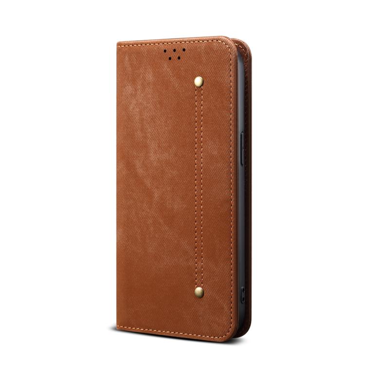 For Motorola Moto G15 Denim Texture Flip Leather Phone Case(Brown) - free shipping - PMC TechLife - Order now!