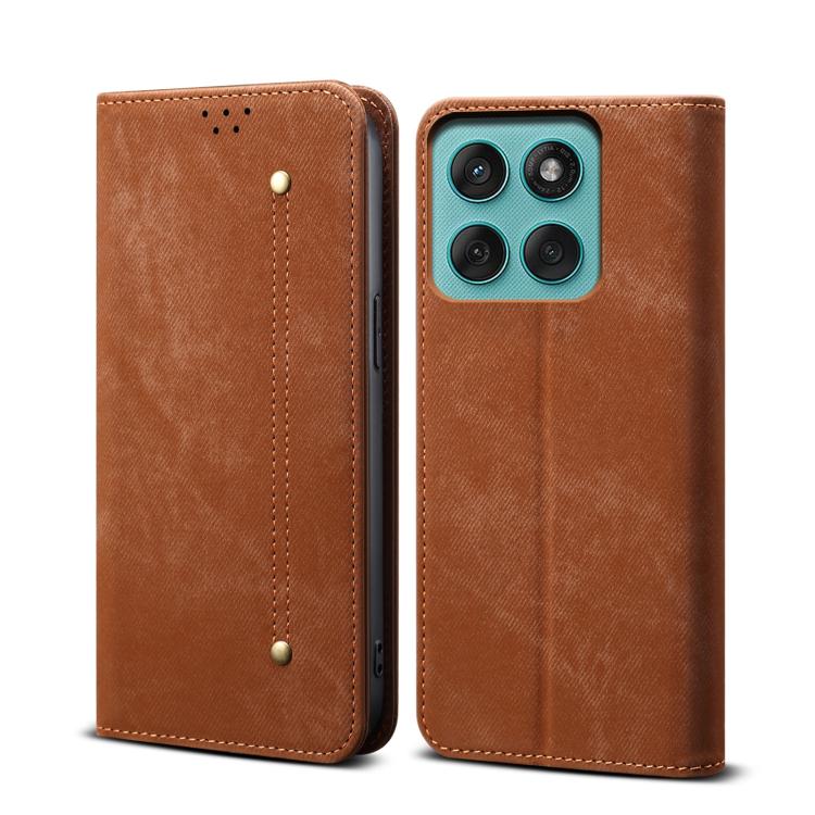 For Motorola Edge 5G 2025 Denim Texture Flip Leather Phone Case(Brown) - free shipping - PMC TechLife - Order now!