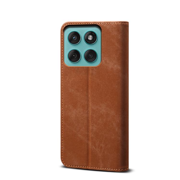 For Motorola Edge 60 Denim Texture Flip Leather Phone Case(Brown) - free shipping - PMC TechLife - Order now!