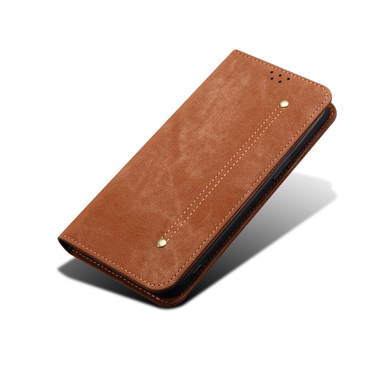 For Motorola Edge 60 Pro Denim Texture Flip Leather Phone Case(Brown) - free shipping - PMC TechLife - Order now!