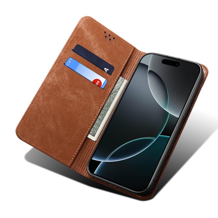 For Motorola Moto G56 5G Denim Texture Flip Leather Phone Case(Brown) - free shipping - PMC TechLife - Order now!